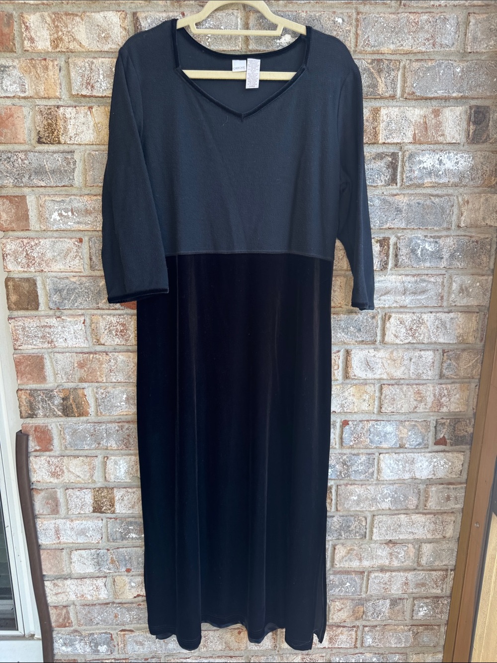 Cherokee Black Two-Texture Maxi Dress